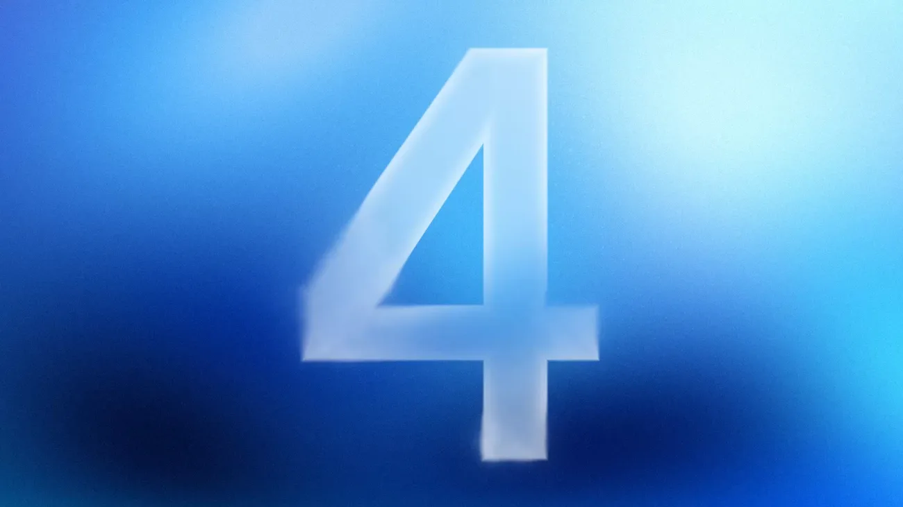 Google's launch picture for Gemini 4 Argon: a large soft white 4 on a blue gradient.